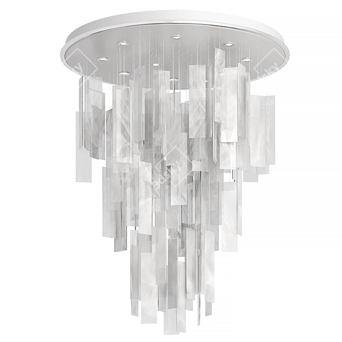 Smoky Glass Statement Chandelier 3D model image 2