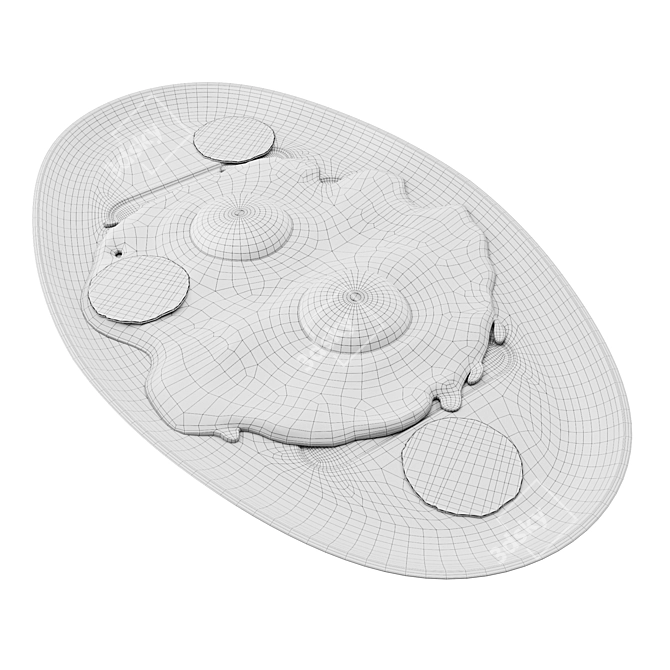 Versatile Textured Egg Plate Set 3D model image 2