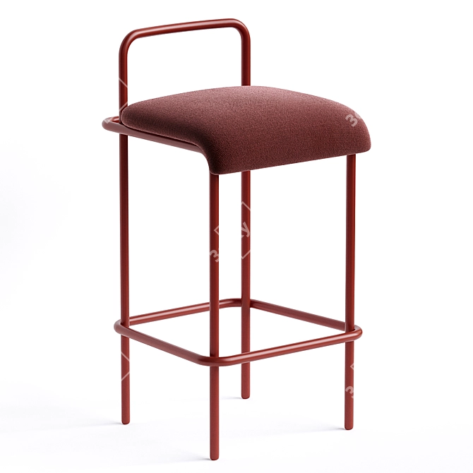 Comfy School Bar Stool 3D model image 1