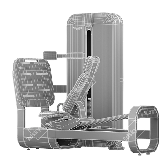 Advanced Leg Press Machine with Detailed Textures 3D model image 4