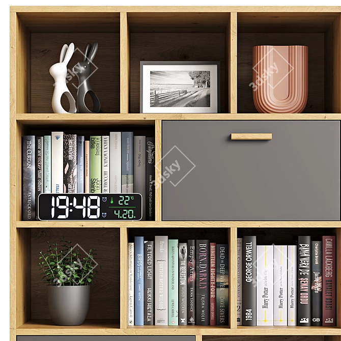 Nordic-3 Shelving Unit 3D model image 2