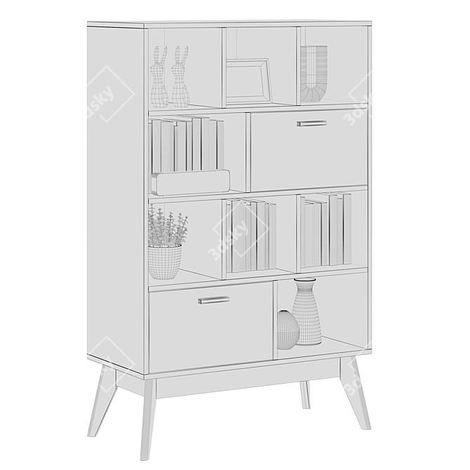 Nordic-3 Shelving Unit 3D model image 4