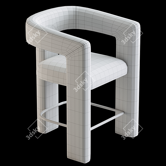 Effie Velvet Counter Stool: Luxe Performance Comfort 3D model image 4