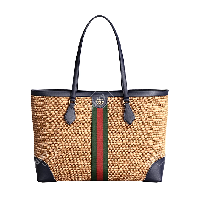 Gucci Ophidia Straw Tote Bag 3D model image 2