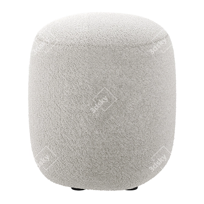 Fluffy Sweet Pouf Beige White 3D model image 9