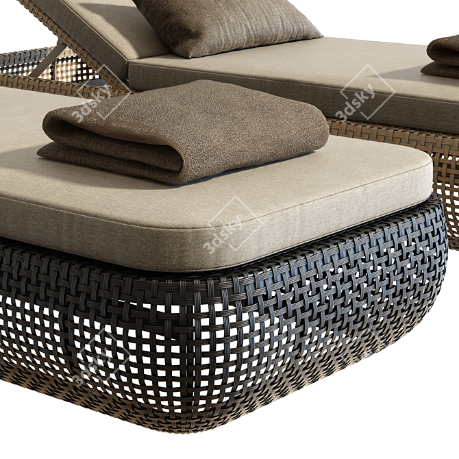 Gemini Wicker Chaise 3D Model 3D model image 3