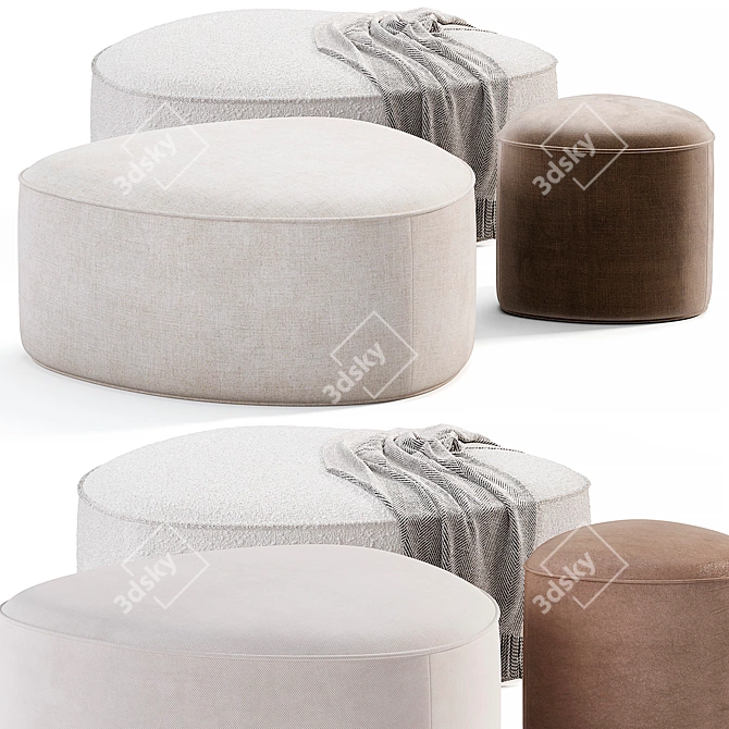 Stylish GOGO Pouf Collection by Leyform. 3D model image 4