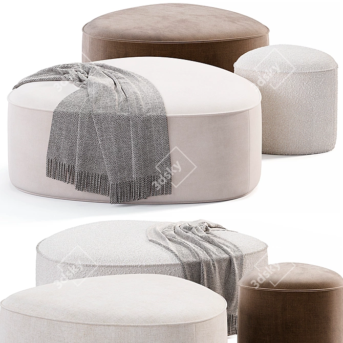 Stylish GOGO Pouf Collection by Leyform. 3D model image 5