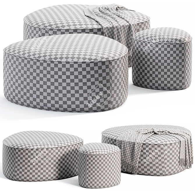 Stylish GOGO Pouf Collection by Leyform. 3D model image 6