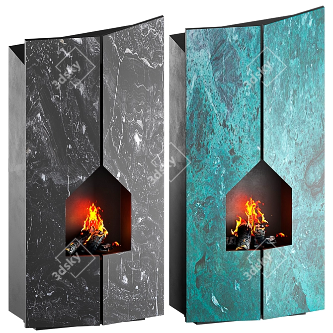 Eteria Modern Fireplace Design 3D model image 4