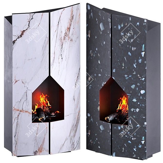 Eteria Modern Fireplace Design 3D model image 6