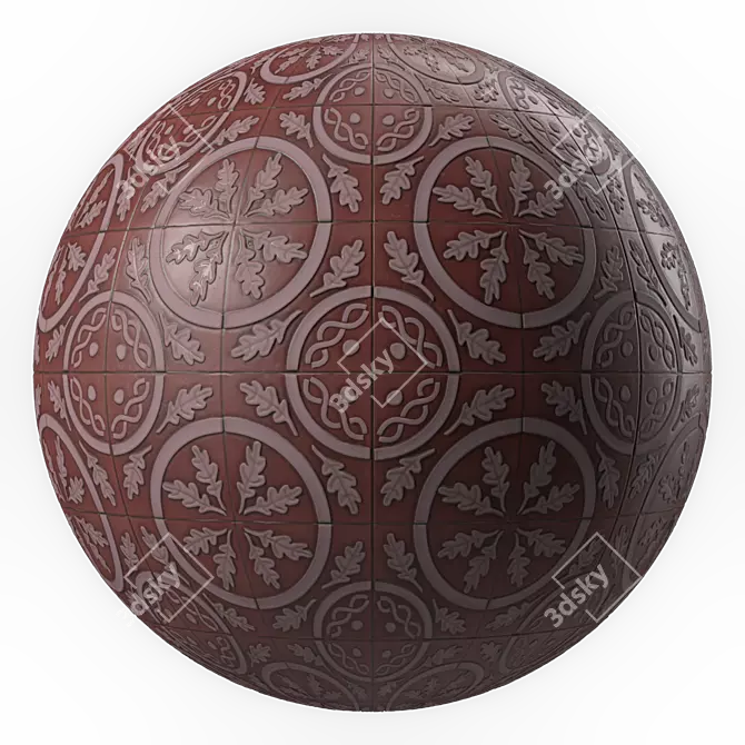 Ornament Ceramic Tile 4k Texture 3D model image 2