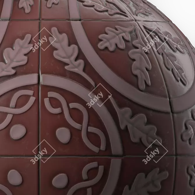 Ornament Ceramic Tile 4k Texture 3D model image 3