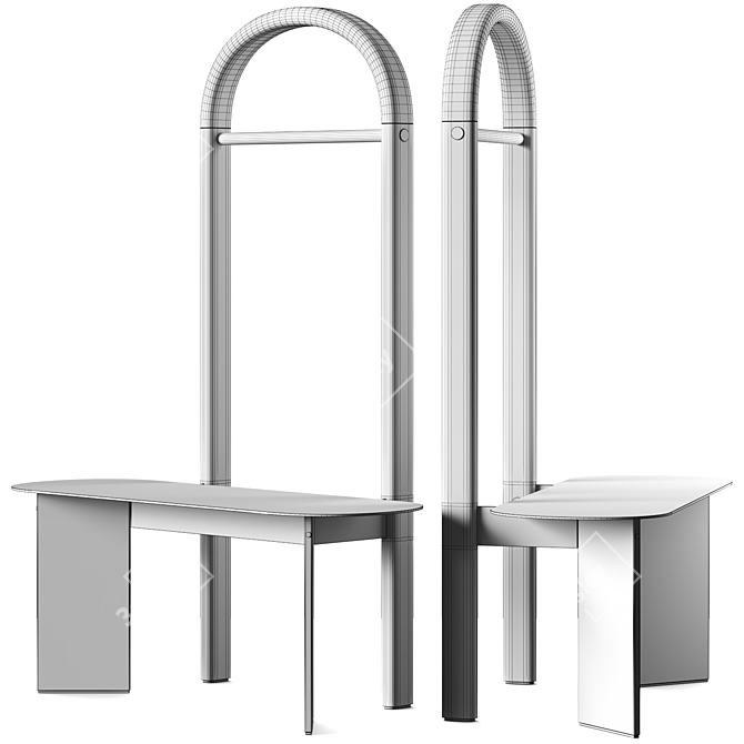 Rotating Valet Stand Systemtronic Aluminium 3D model image 4