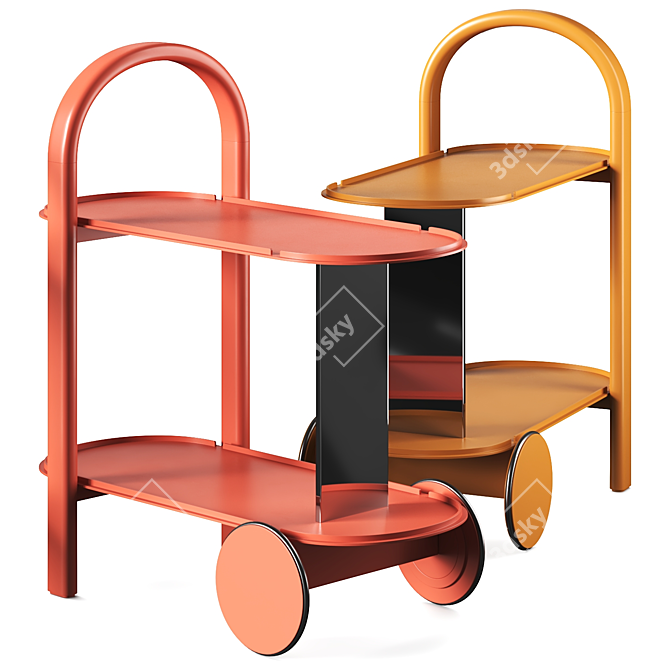 Rotating Aluminum Food Trolley Kit 3D model image 1