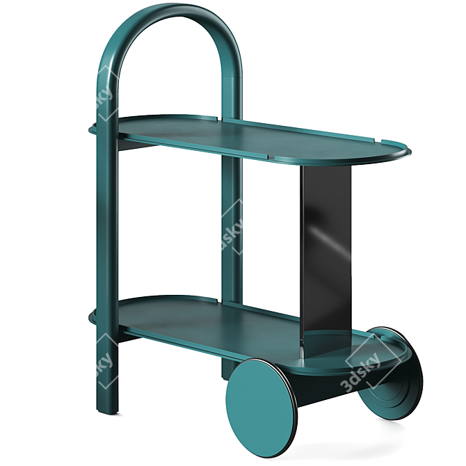 Rotating Aluminum Food Trolley Kit 3D model image 2