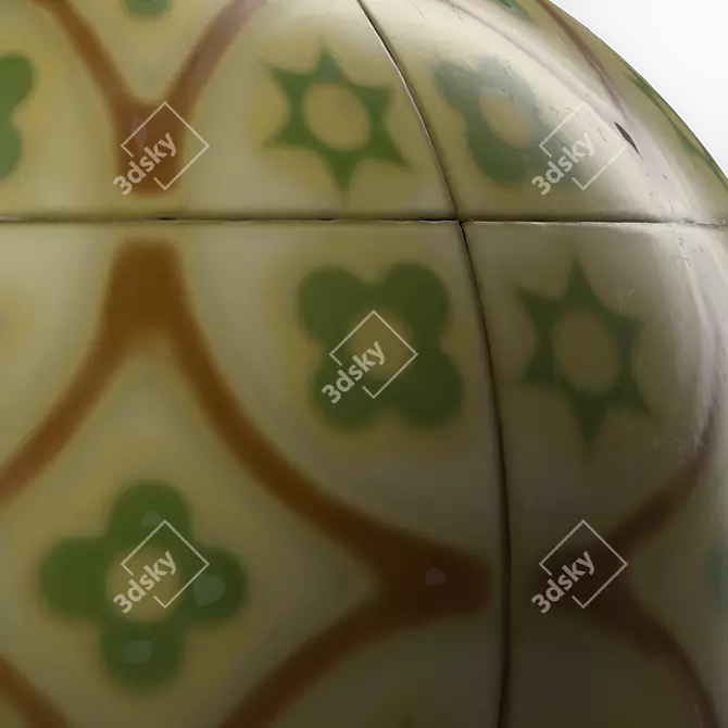 Decorative Ornament Ceramic Tile 3D model image 3