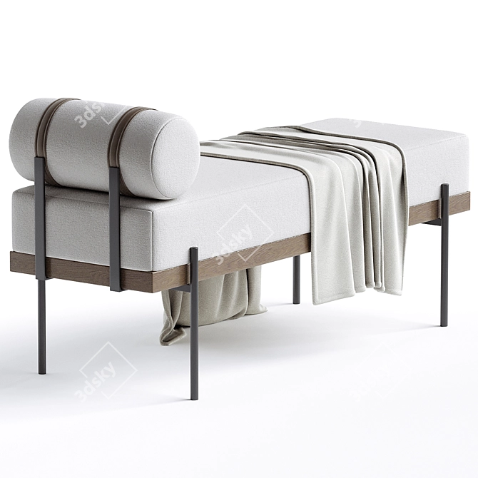 Sophisticated Michalak Upholstered Bench 3D model image 2