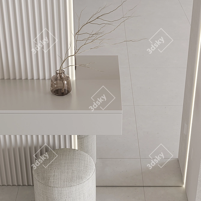 Modern Minimalist Hallway Furniture Set 3D model image 4