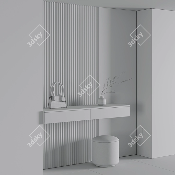 Modern Minimalist Hallway Furniture Set 3D model image 5