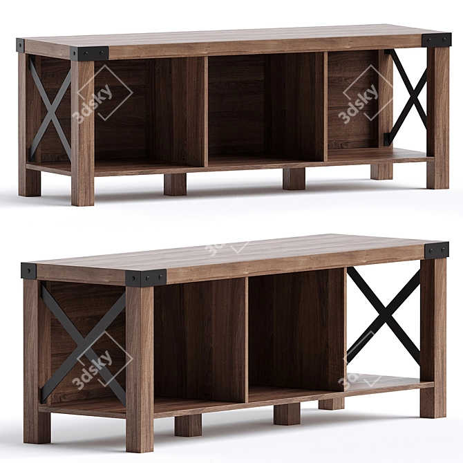 Elegant Storage Bench 3D model image 1