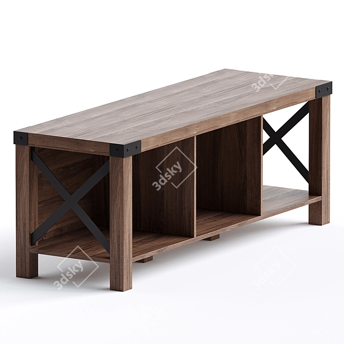 Elegant Storage Bench 3D model image 2