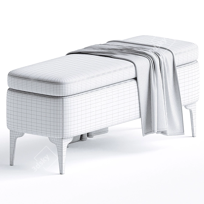 Elegant Upholstered Storage Bench 3D model image 3