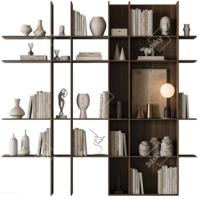  Decorative Rack Set with Shelves 3D model image 1