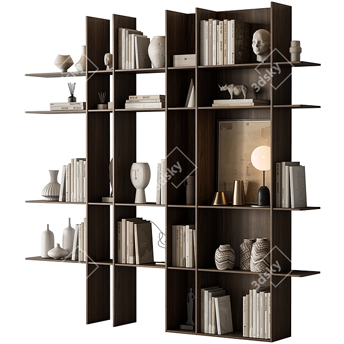  Decorative Rack Set with Shelves 3D model image 2