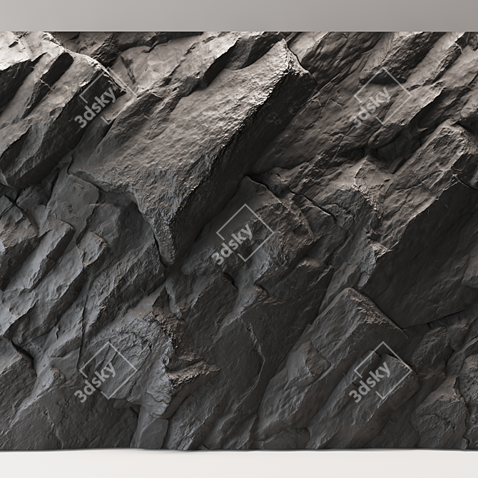 Rock Cliff Wall Textures Set 3D model image 1