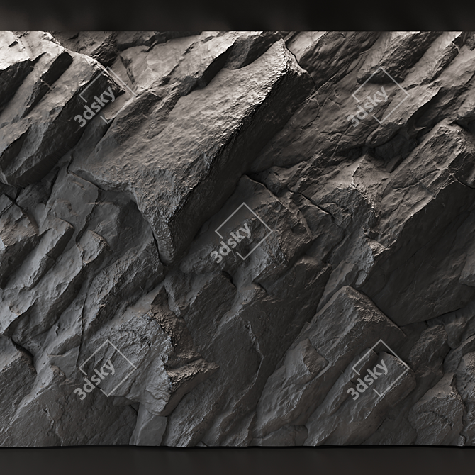 Rock Cliff Wall Textures Set 3D model image 2