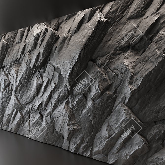 Rock Cliff Wall Textures Set 3D model image 4