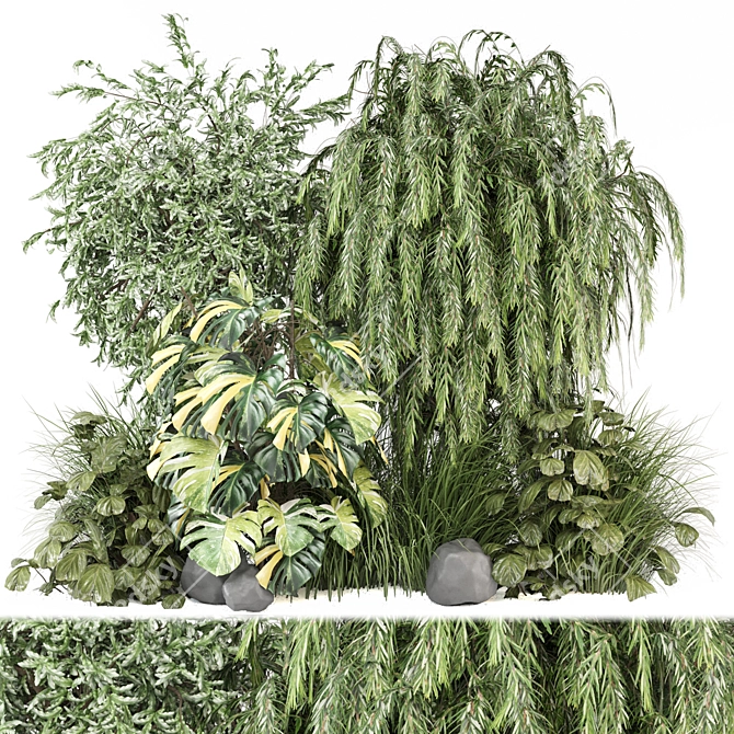 Lush Bush and Tree Plants 3D model image 1