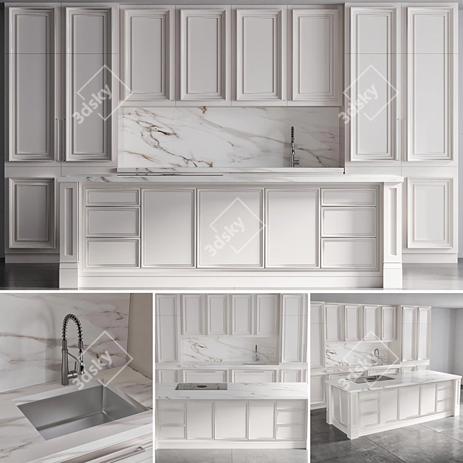 Neoclassic Kitchen No.25 Set 3D model image 1