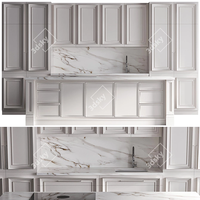 Neoclassic Kitchen No.25 Set 3D model image 2