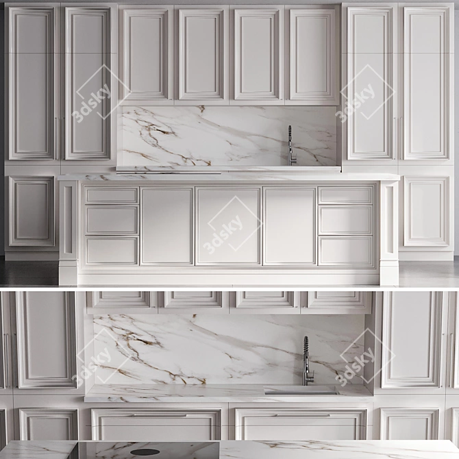 Neoclassic Kitchen No.25 Set 3D model image 4