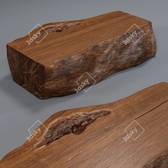 Natural Wood Table Collection 3D model image 4