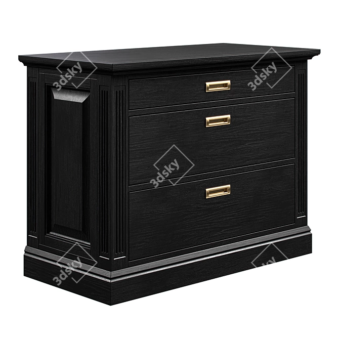 Elegant Vyzha Nightstand Oak 3D model image 1