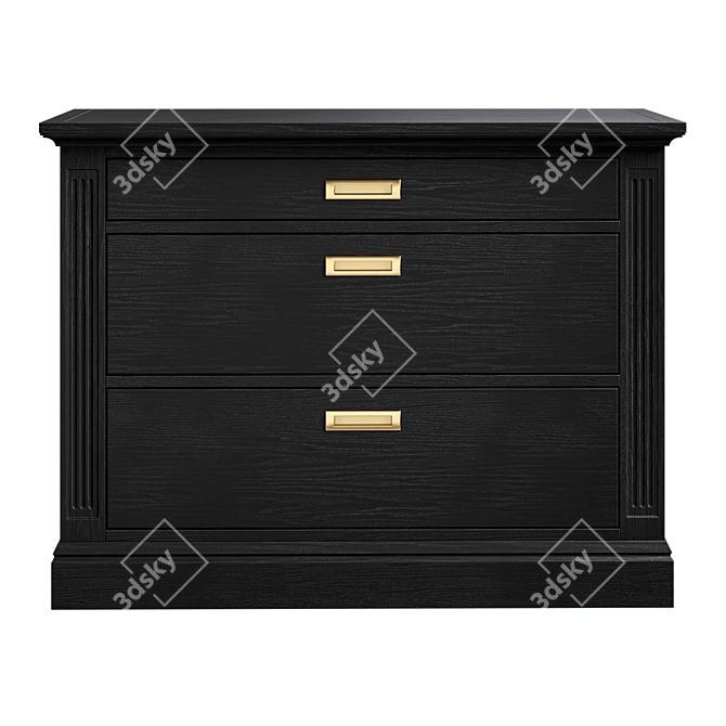 Elegant Vyzha Nightstand Oak 3D model image 2