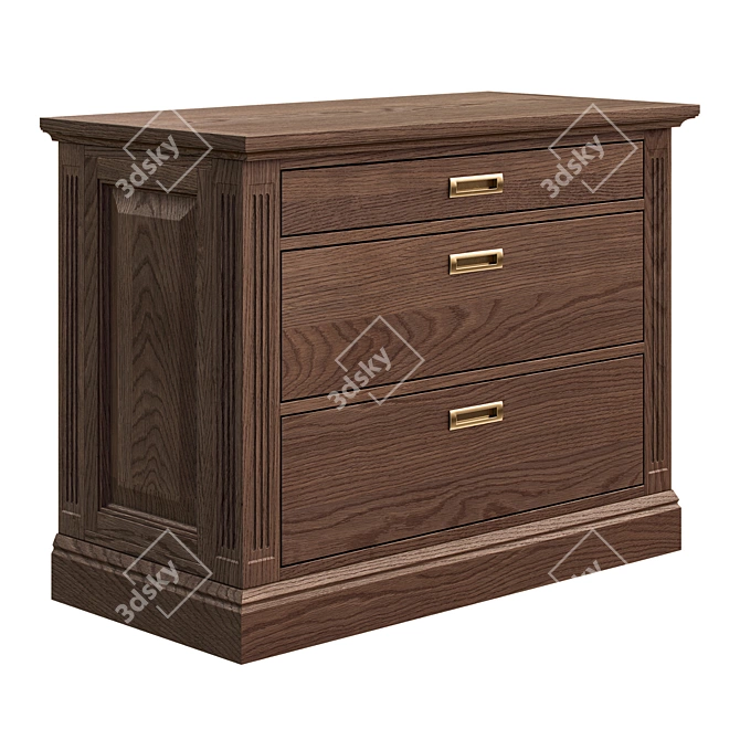 Elegant Vyzha Nightstand Oak 3D model image 5