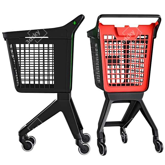 Plastic Shopping Cart 3D Model 3D model image 3