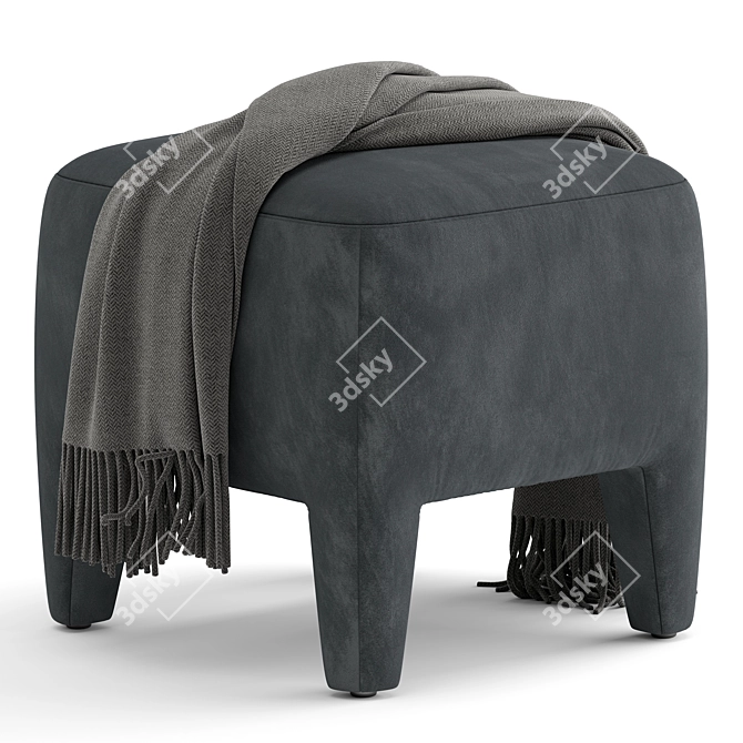 Elegant Turner Ottoman with Metal 3D model image 4