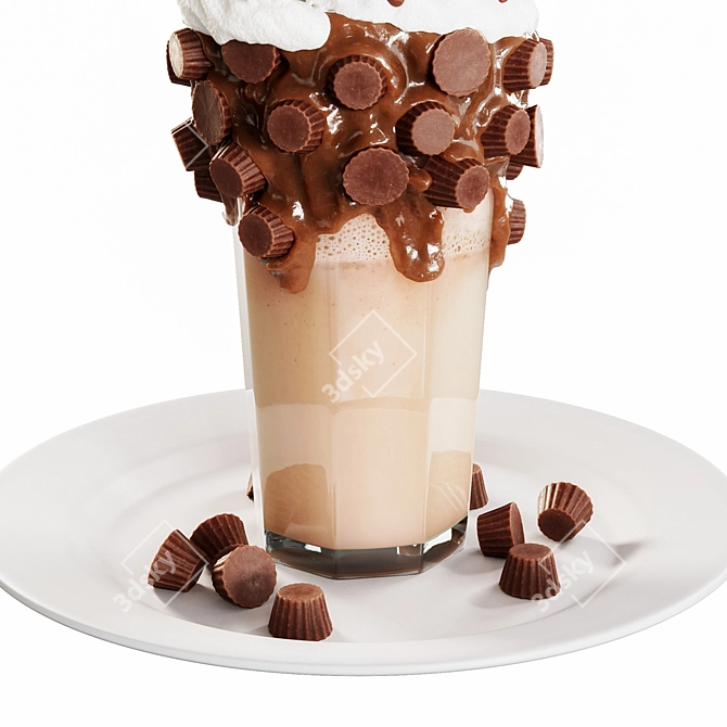 Creamy Shake with Whipped Cream 3D model image 2