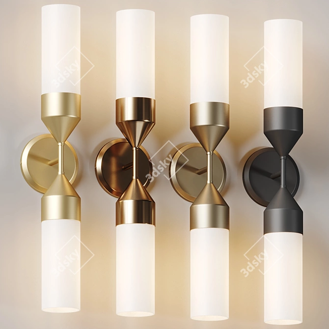 Modern 2-Light Wall Sconce 3D model image 4