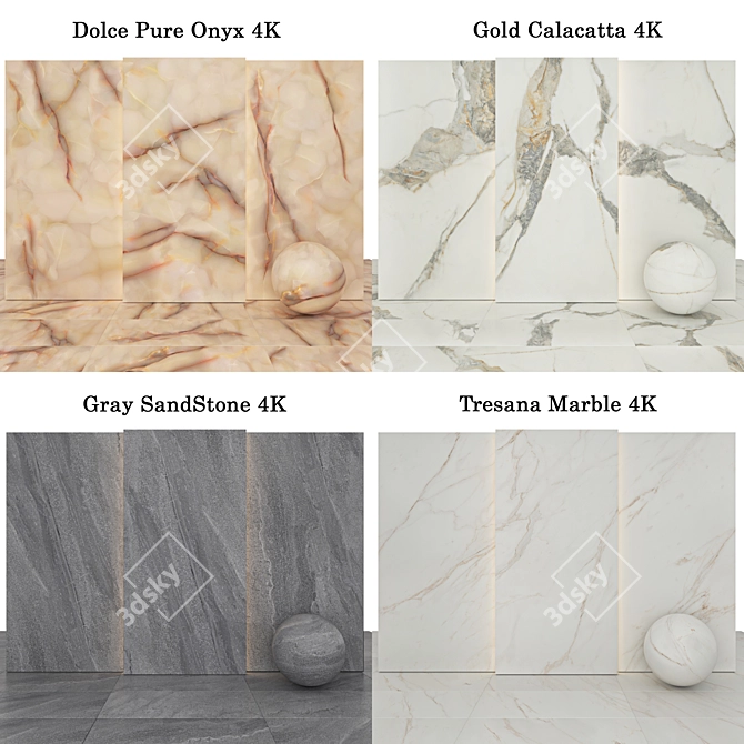 Luxury Stone Texture Collection 3D model image 2