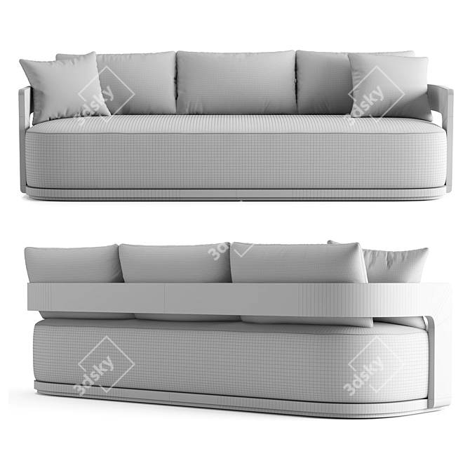 Luxe Aluminum Bronte Sofa 3D model image 4