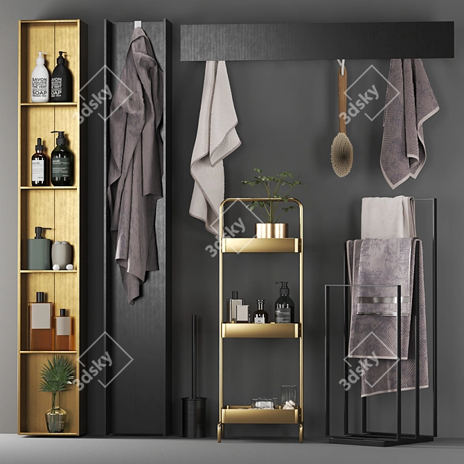 Bathroom Essentials Set, Vray Rendered 3D model image 2