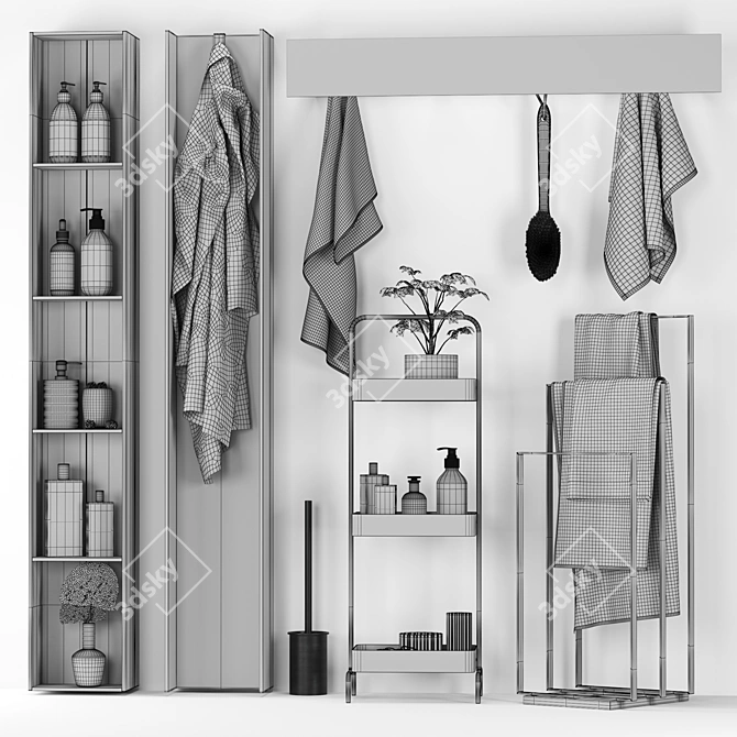 Bathroom Essentials Set, Vray Rendered 3D model image 3