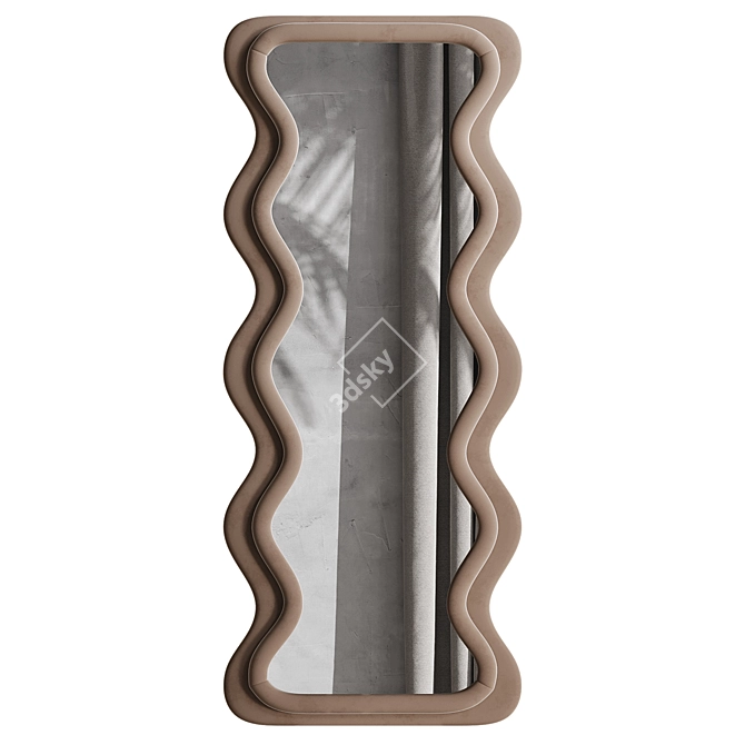 Wavy Mirror Set Milk Velvet 3D model image 3