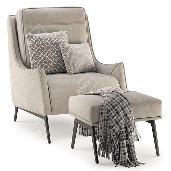 Contemporary PIANA Armchair: Stylish Comfort 3D model image 1